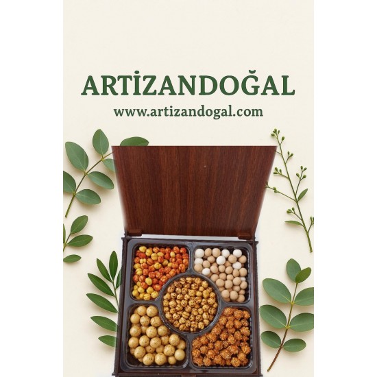 Hediye Paketi Karışık Leblebi, Ahşap Kutuda